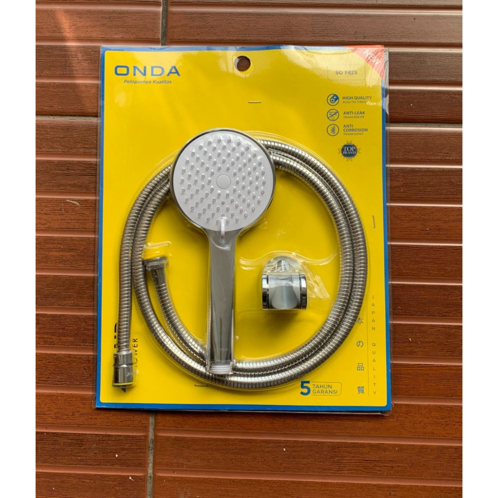 ONDA Shower Kepala + Selang Fleksibel 150 cm Shower Mandi Kamar Mandi Hand Shower Onda head shower S