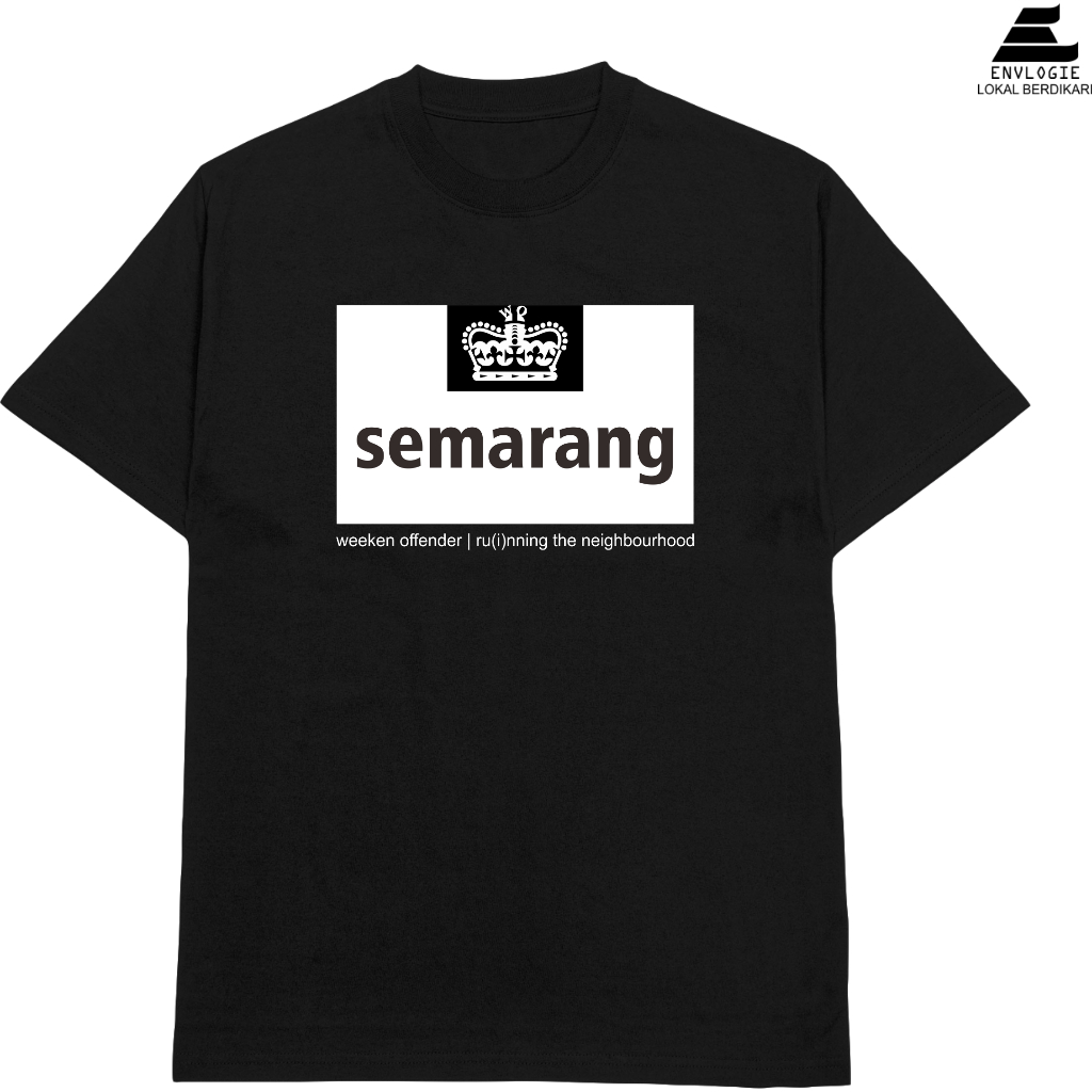 Envlogie t-shirt kaos casual psis semarang weekend offender hitam lengan pendek