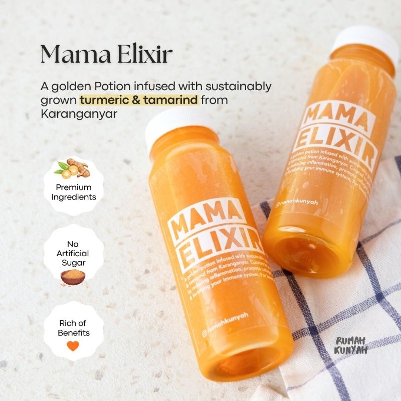 

Minuman Herbal Kesehatan Jamu Kunyit Asam Mama Elixir by Rumah Kunyah