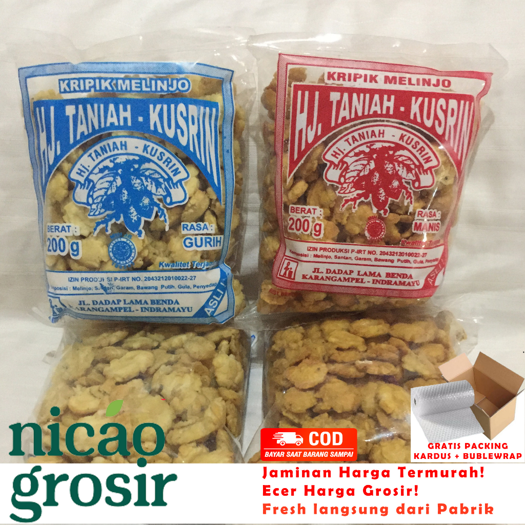 Kripik Melinjo Manis Gurih 200g Karangampel Indramayu Hj.Taniah--Kusrin Kripik Melinjo Emping Melinj