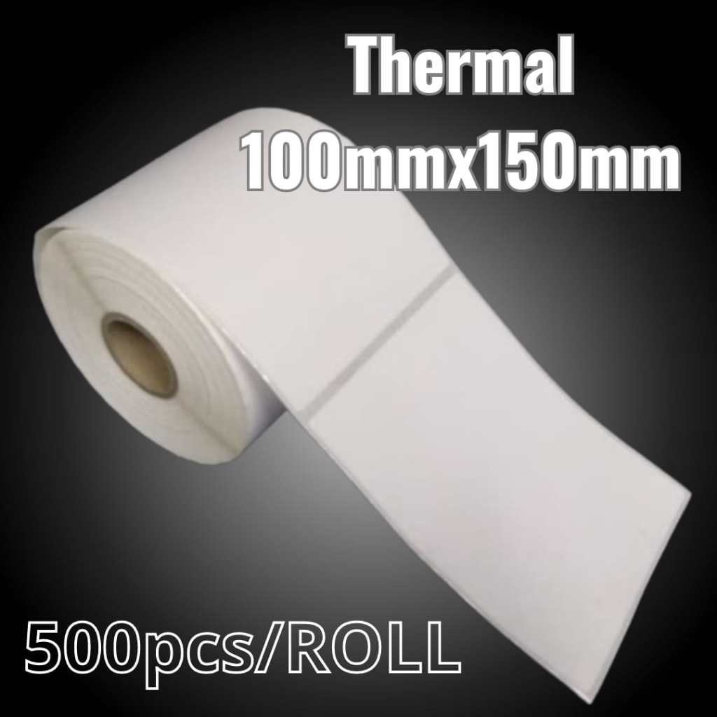 

KERTAS STICKER THERMAL PAPER 100X150 mm ISI 500PCS/ROLL KERTAS THERMAL STICKER LABEL UKURAN A6