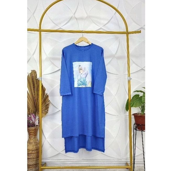 MIDI DRESS KAOS VIRAL COTTON COMBED TUNIK KAOS 20s dan 24s
