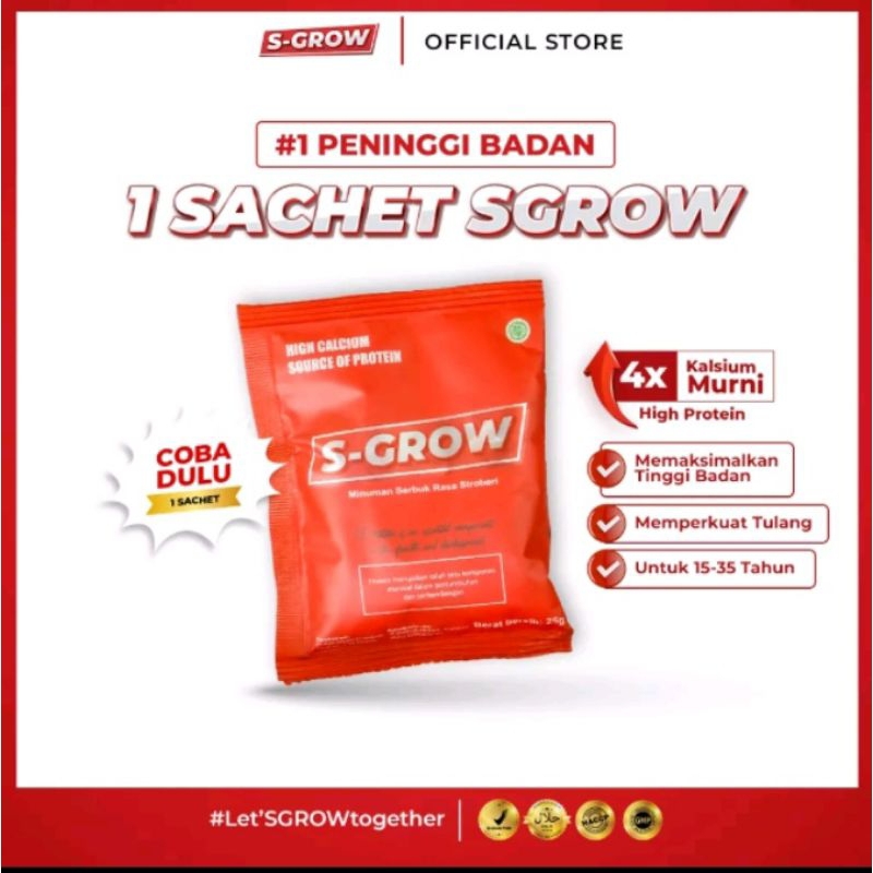 SGROW susu suplemen peninggi tubuh original 1 sachet