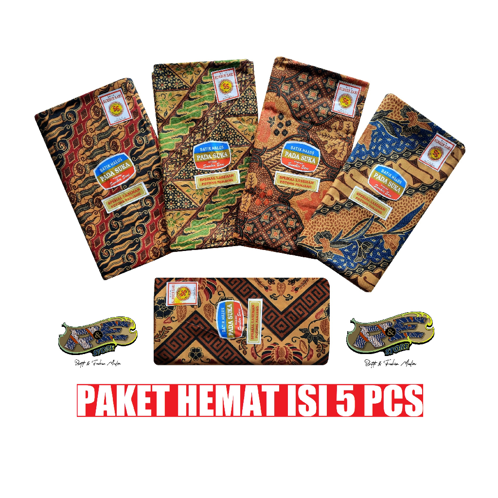 GROSIR 5 PCS KAIN PANJANG BATIK PADASUKA KAIN JARIK MELAHIRKAN KAIN SAMPING KEBAT PANJANG