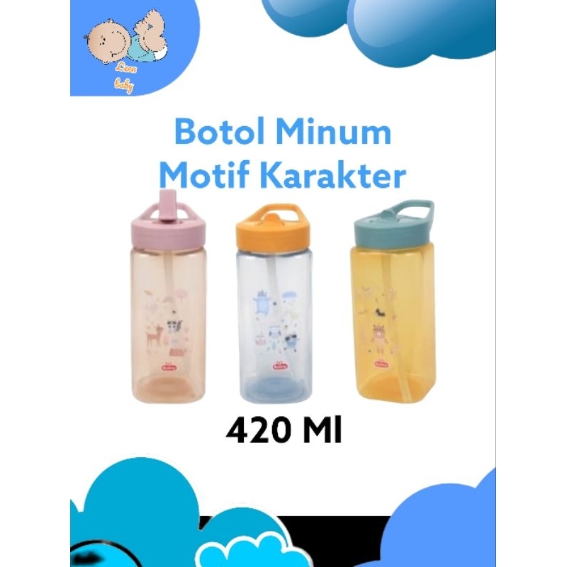 Botol Minum Anak Dengan Sedotan Motif Karakter BPA Free 420 ml