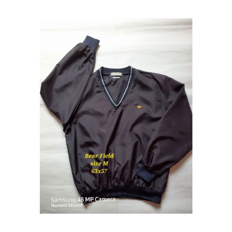 jaket windbreaker vneck bear field olahraga