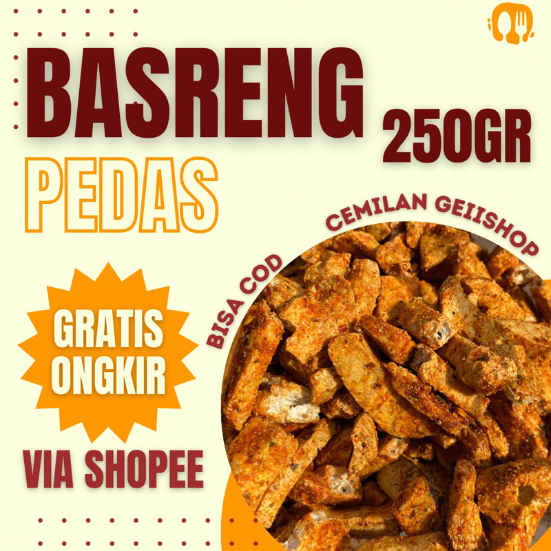 

BASRENG 250GR PEDAS VIRAL DAUN JERUK CEMILAN GEIISHOP/MURAH MERIAH