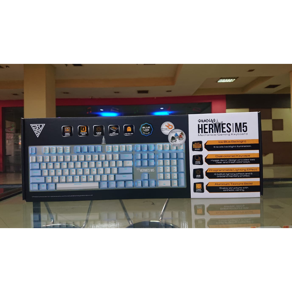 Gamdias Hermes M5 White Ice Blue Wired Mechanical Gaming Keyboard