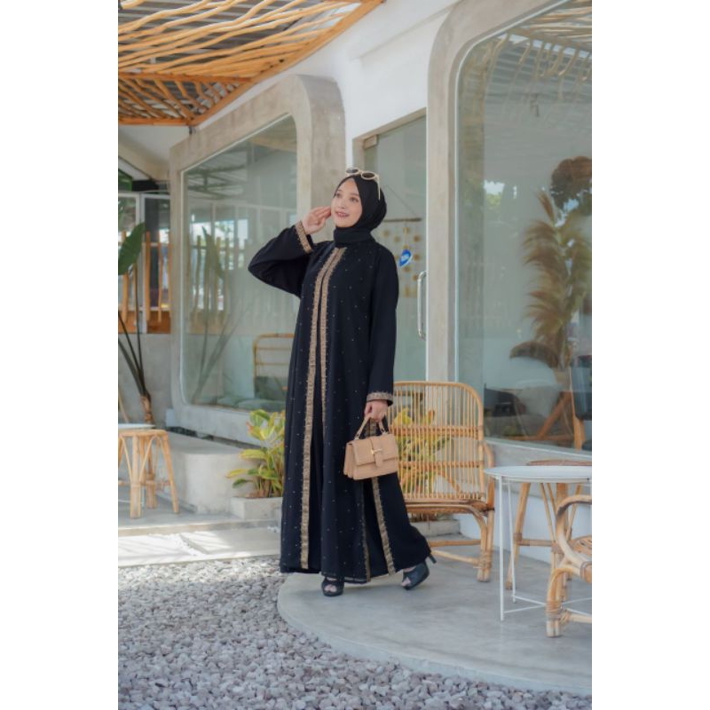 Abaya Zehra Premium Sifon Full Depan Belakang
