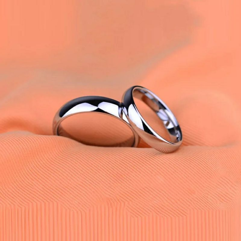 Cincin Titanium Wanita Pria Anti Karat Asli Tidak Luntur Cincin Couple Titanium
