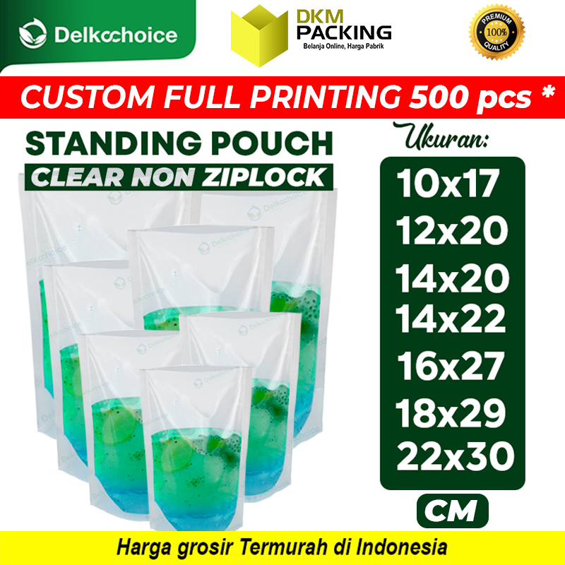 Plastik Kemasan Bening Standing Pouch Nylon Clear NON ZIPLOCK Kemasan Makanan