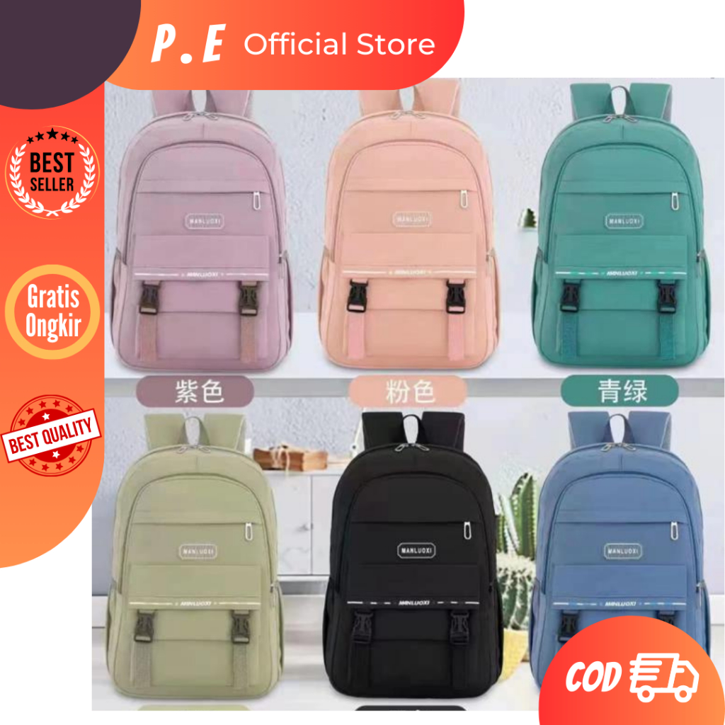 TAS SEKOLAH IMPORT TAS SIMPLE R1808 TAS RANSEL FASHION SEKOLAH WANITA