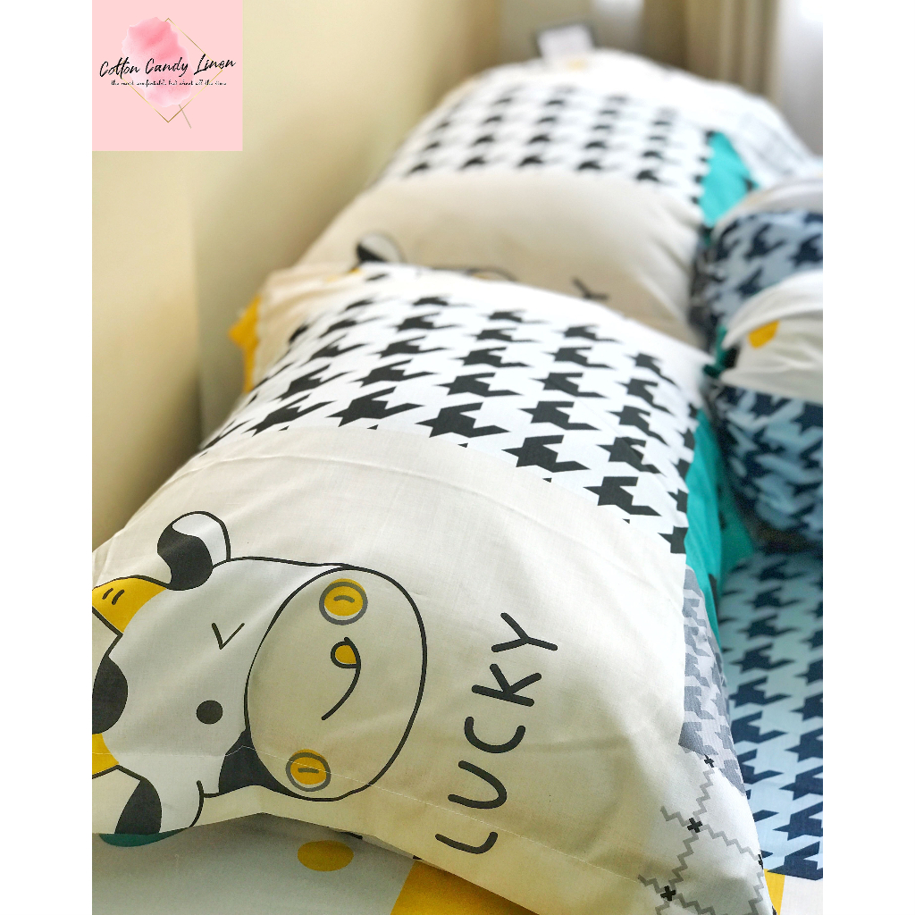 Sarung Bantal  100%  Katun Jepang Lokal CVC Ukuran 58x86 Motif Dewasa / Anak / Minimalist / Lembut
