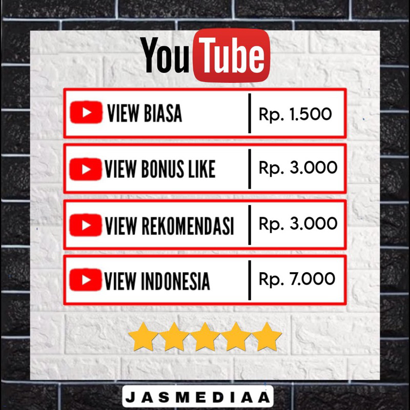 VIEW YOUTUBE VIEW REKOMENDASI VIEW BONUS LIKE VIEW REAL INDONESIA AMAN MONETISASI | JASMEDIA - VOUCH