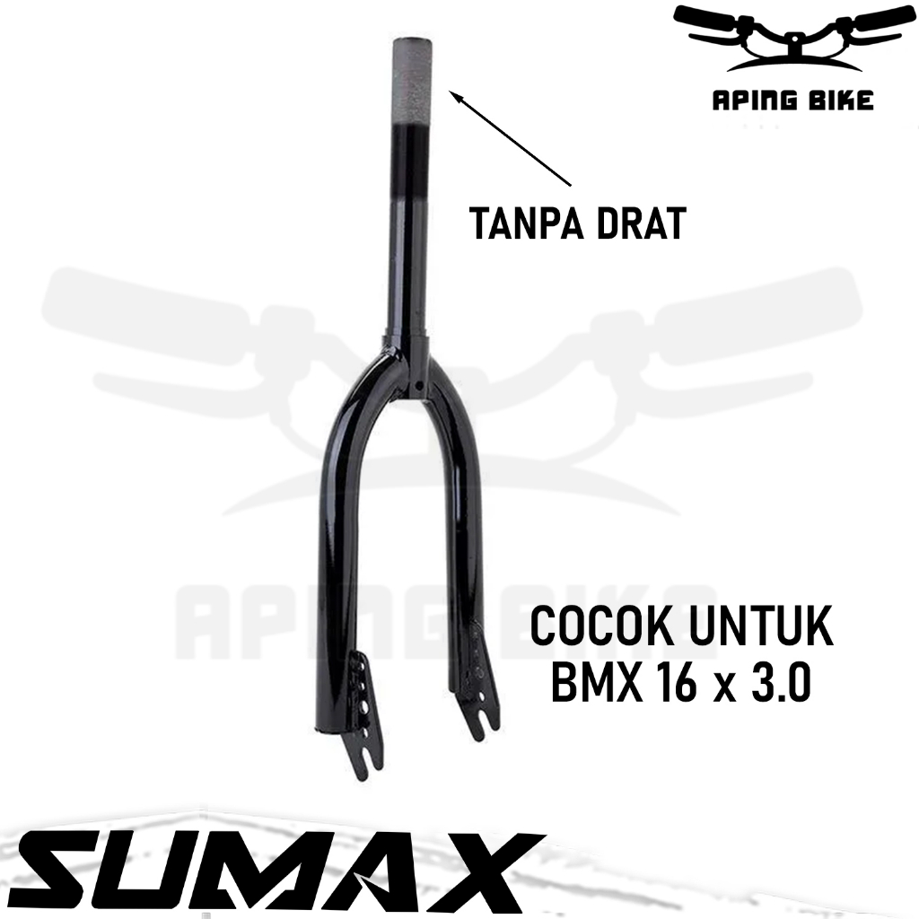 Fork BMX 16 SUMAX Oversize (TANPA DRAT) Hitam Garpu Sepeda BMX 16