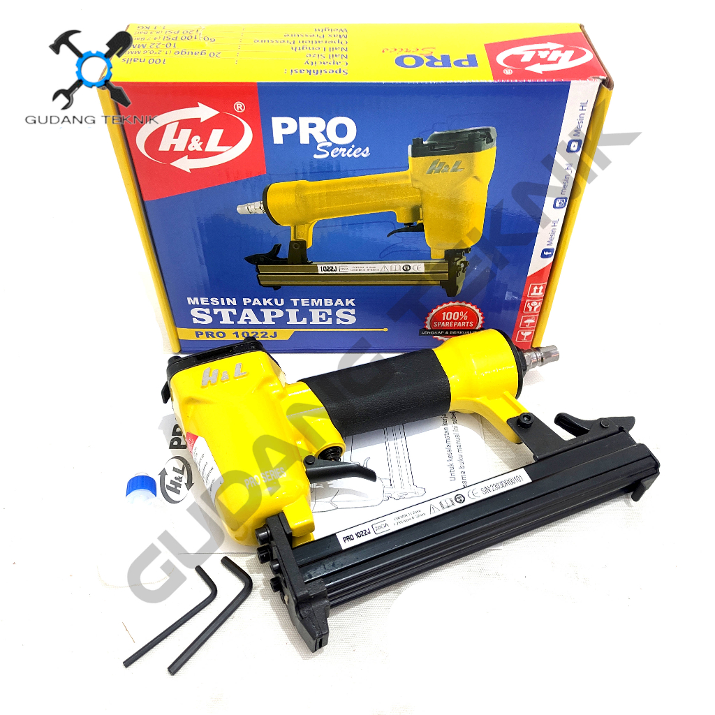 

Mesin Paku Tembak Air Nailer Staples Angin HNL 1022J