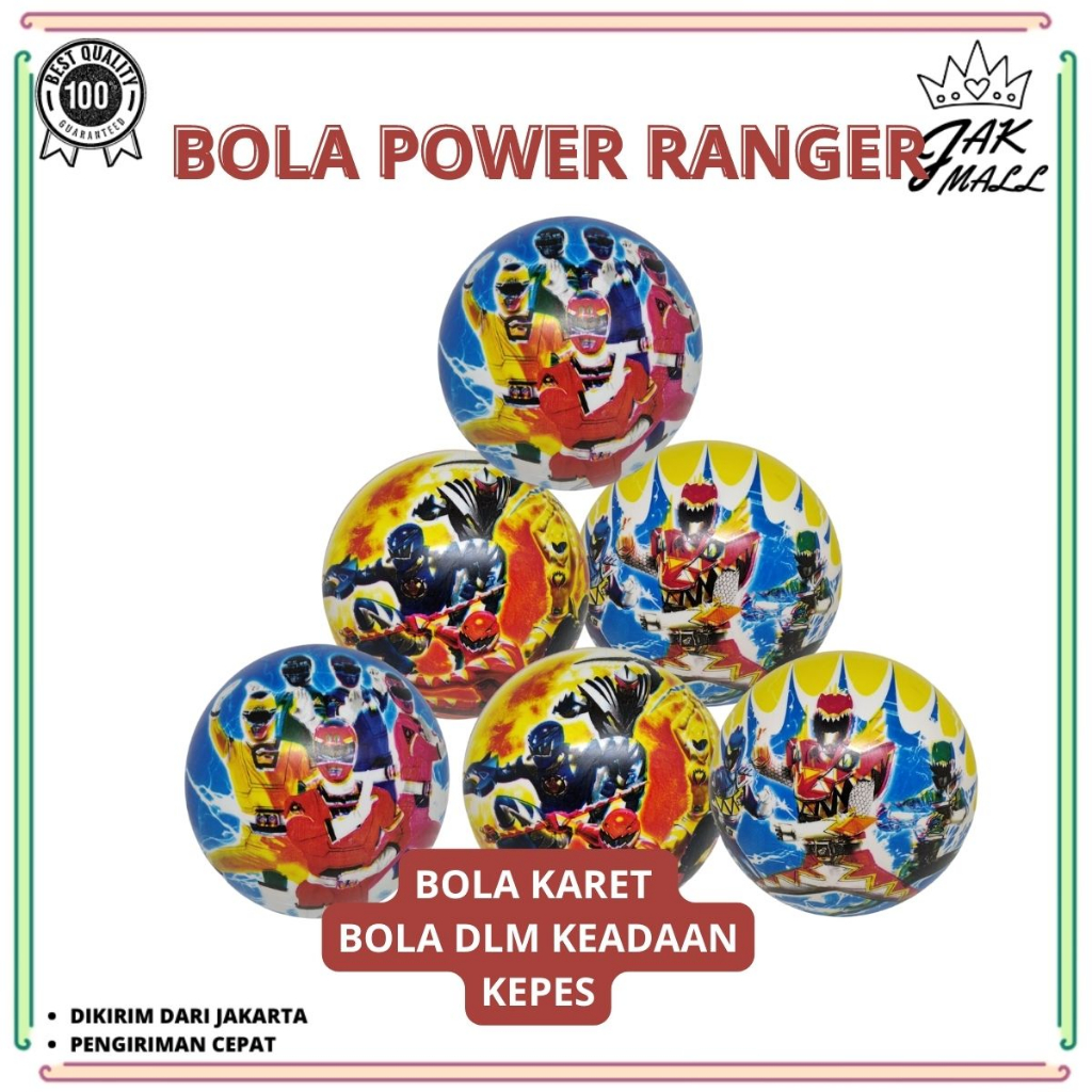 Mainan Bola Karet / Bola Karet Karakter Power Rangers JM