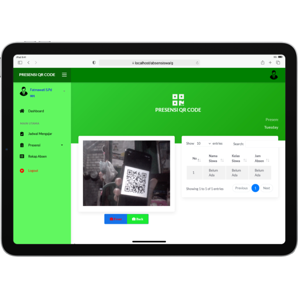 APLIKASI PRESENSI SISWA SCAN QR CODE PHP