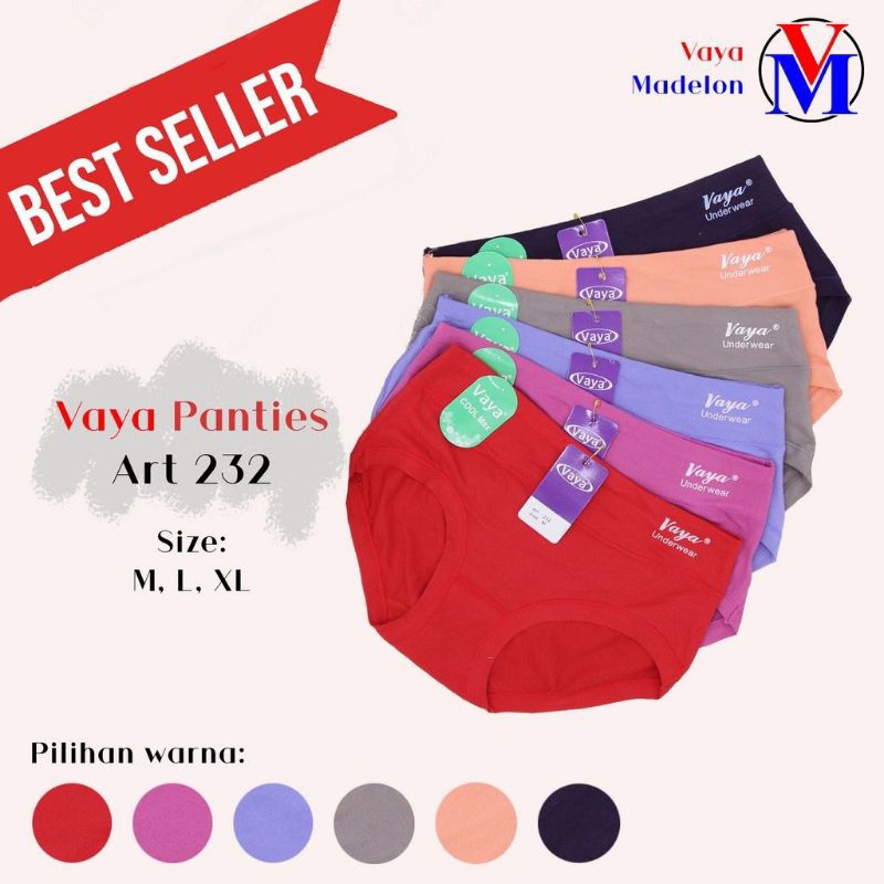 3pcs/6pcs/12pcs CD WANITA DEWASA Merk VAYA ART.232 HALUS LEMBUT TERMURAH