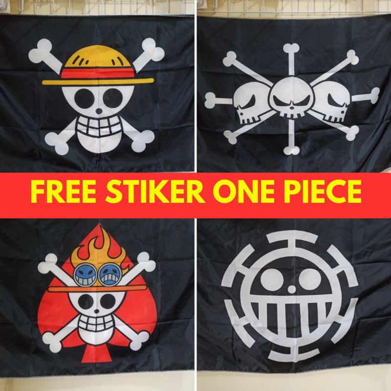 Bendera Bajak Laut Logo Jolly Roger Anime One Piece luffy law zoro kaido marine