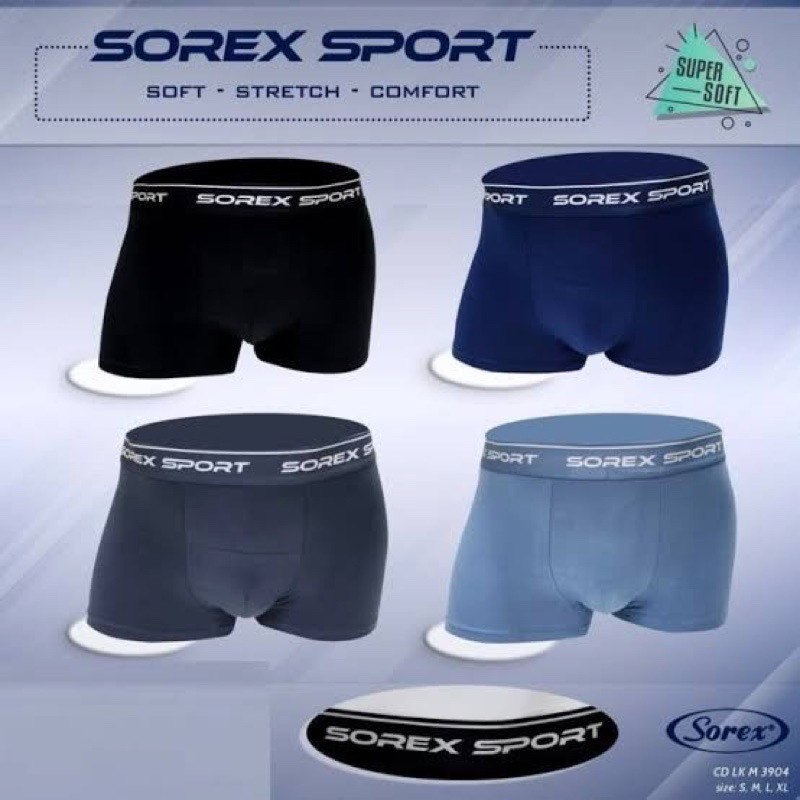 Boxer SOREX 3904 pria (isi 2) / celana dalam boxer sorex cowok lembut / cd boxer pria sorex