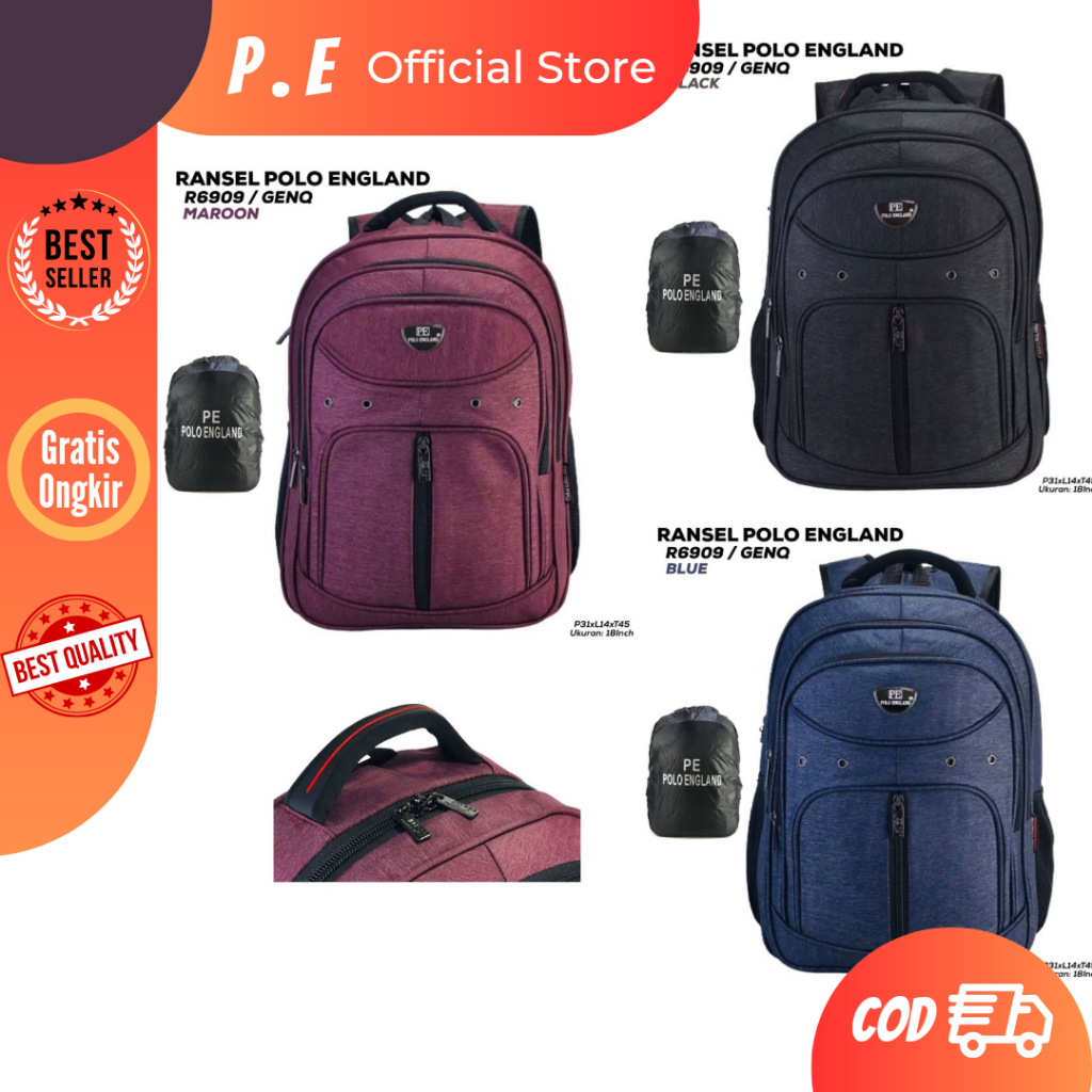POLO ENGLAND TAS RANSEL MULTIFUNGSI TAS LAPTOP TAS BACKPACK  SEKOLAH ANAK CEWEK COWOK SD SMP SMA R69