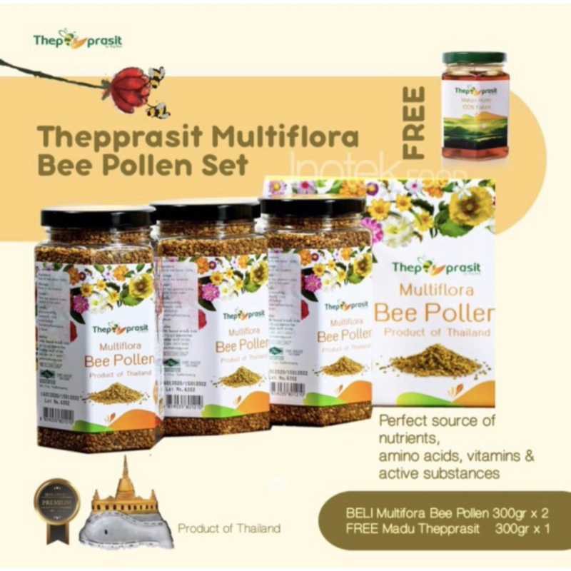 

MULTIFLORA BEE POLLEN THEPPRASIT THAILAND 330 gr x 3