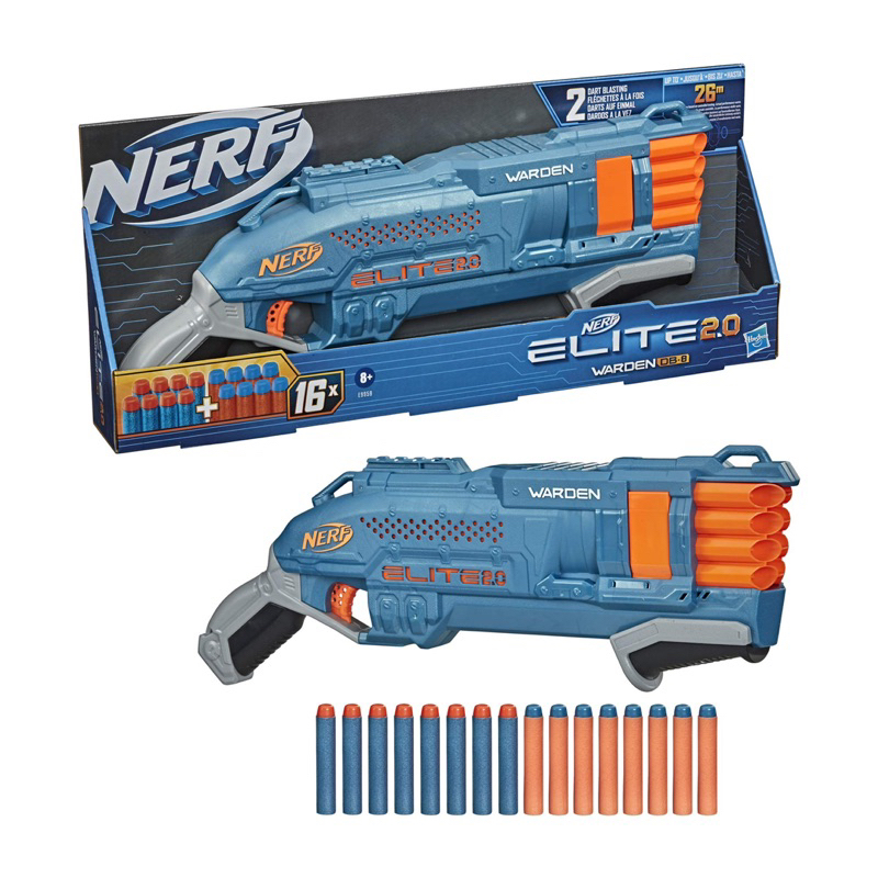NERF ELITE 2.0 WARDEN DB 8 BLASTER / MAINAN ANAK SENJATA NERF ORIGINAL