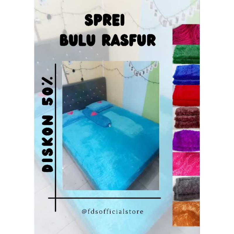 SPREI BULU RASFUR / SPREI RASFUR / SPREI KASUR SET NO.2 160x200