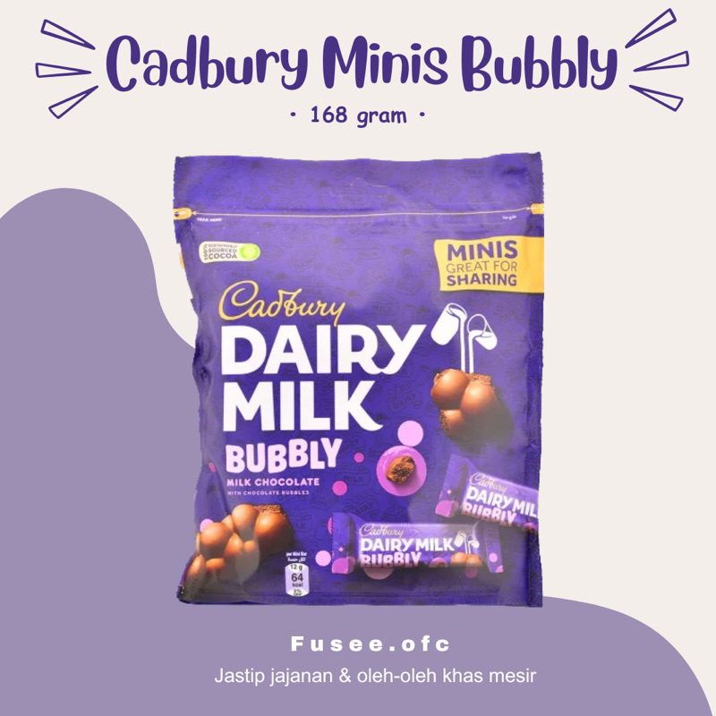 

Cadbury Minis Bubbly / coklat cadbury / jastip mesir.
