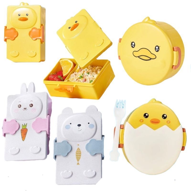 Lunch Box bentuk telur lunch box bentuk bebek bear lunch box lucu anak Kotak makan anak lucu Kotak b