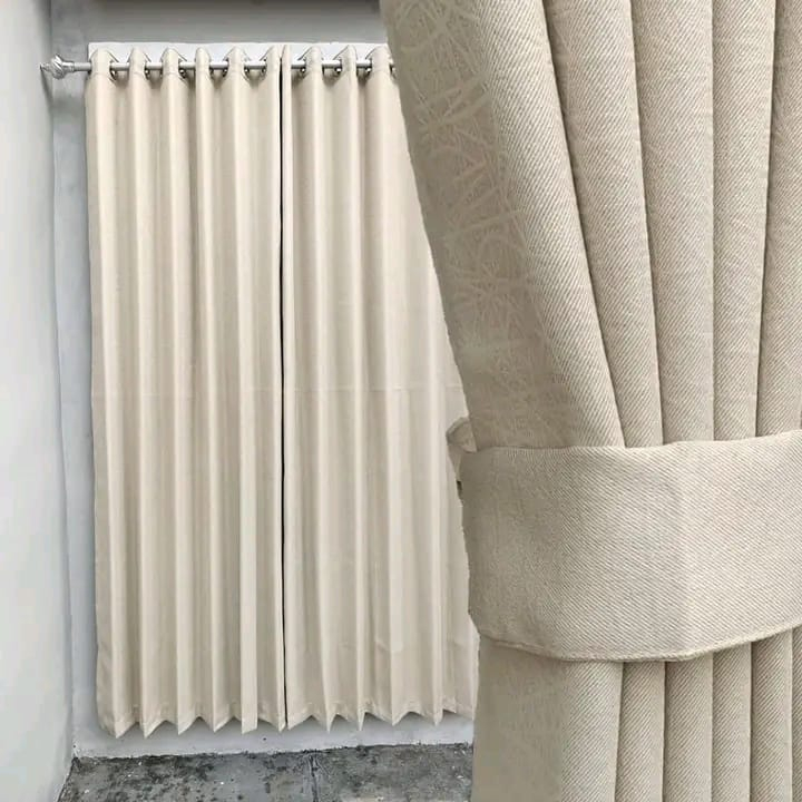 gorden Blackout Original import KREM Terlaris | Gorden Emboss serat Minimalis Super tebal