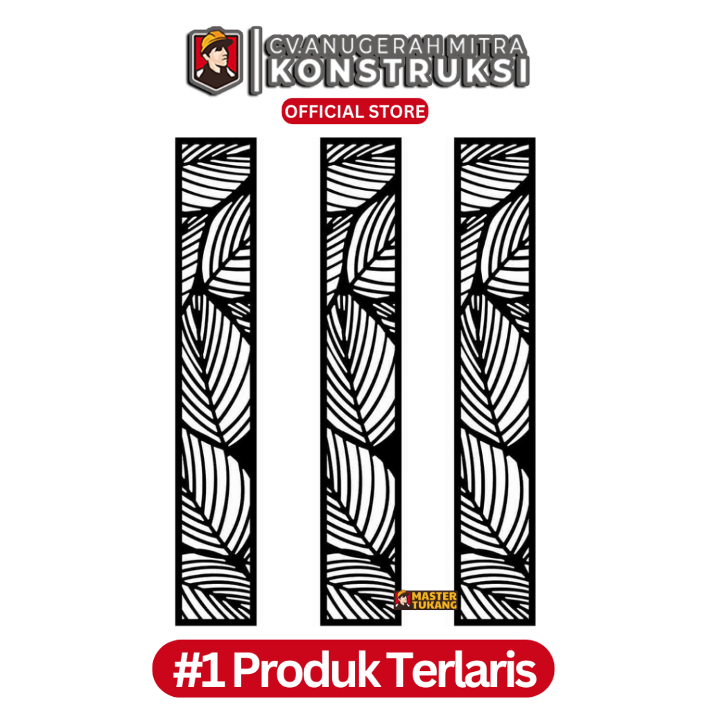 Ornamen Plat Besi Cocok Untuk Pagar Railing Tangga Cutting Laser CNC Ukuran 80 X 80 CM PLAT 2MM