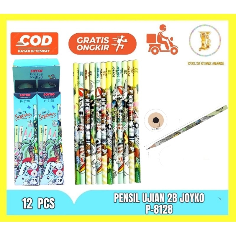 

Joyko P8128 Pensil tulis 2B Serut isi 12 pcs Untuk Ujian Komputer