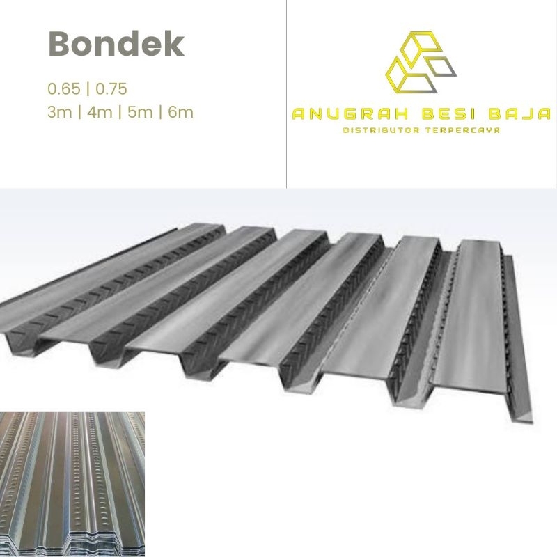 Bondek/Bondeck/ Floordeck 0,65-0,75 Panjang 3m/4m/5m/6m