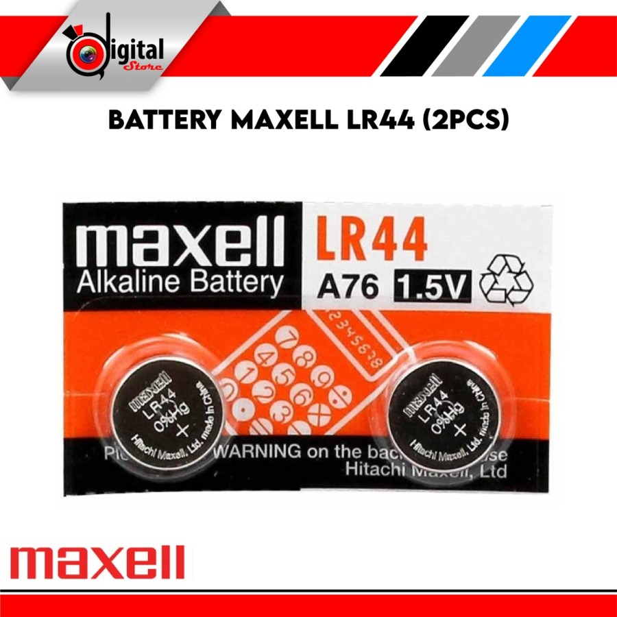 Battery Cmos maxell lr44  lithium 1.5v original for pc laptop calculator etc - Baterai kancing c-mos