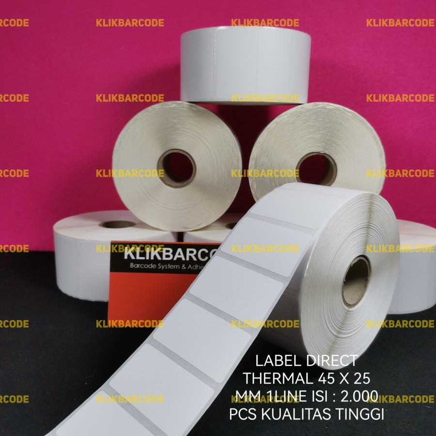 

Label Thermal 45x25 45*25 mm @2000pcs 1 Line Top Coat Good