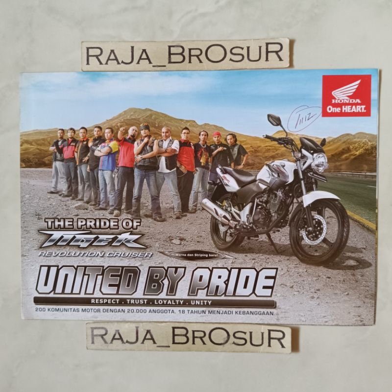 Poster brosur katalog leaflet Honda Tiger 2000/Tiger Revolution/Tirev 2012