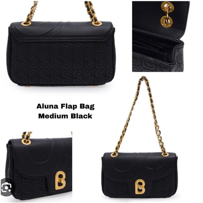 Aluna flap bag medium Buttonscarves Black
