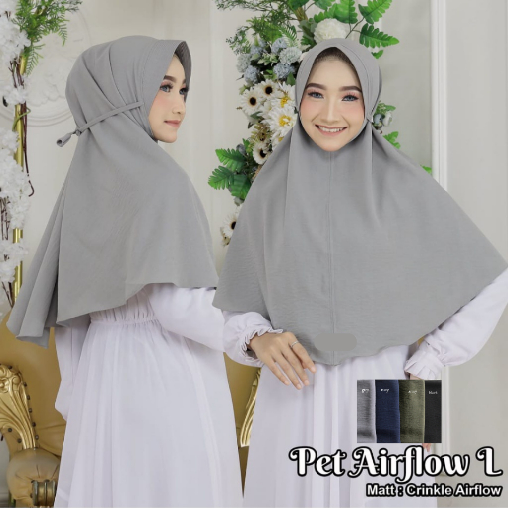 BERGO CRINKLE AIRFLOW PET L/ HIJAB CRINKLE PREMIUM/ KERUDUNG CRINKLE PET L