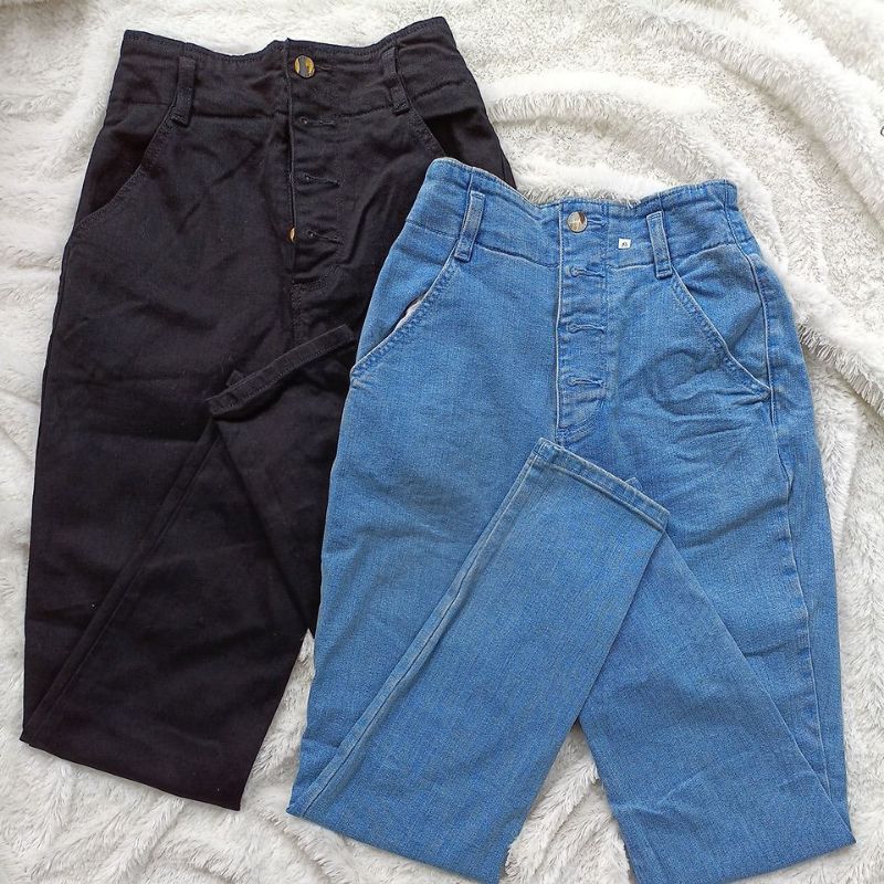 Celana Panjang Denim Full Kancing Original Sisa Export