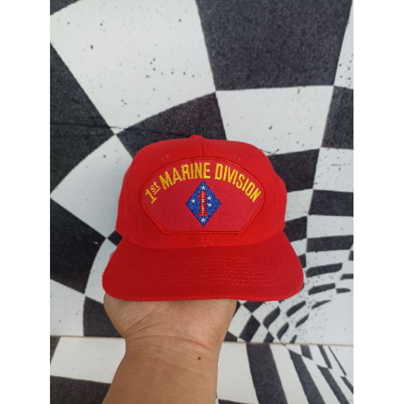 USMC 1ST MARINE DIVISION RED MILITARY HAT