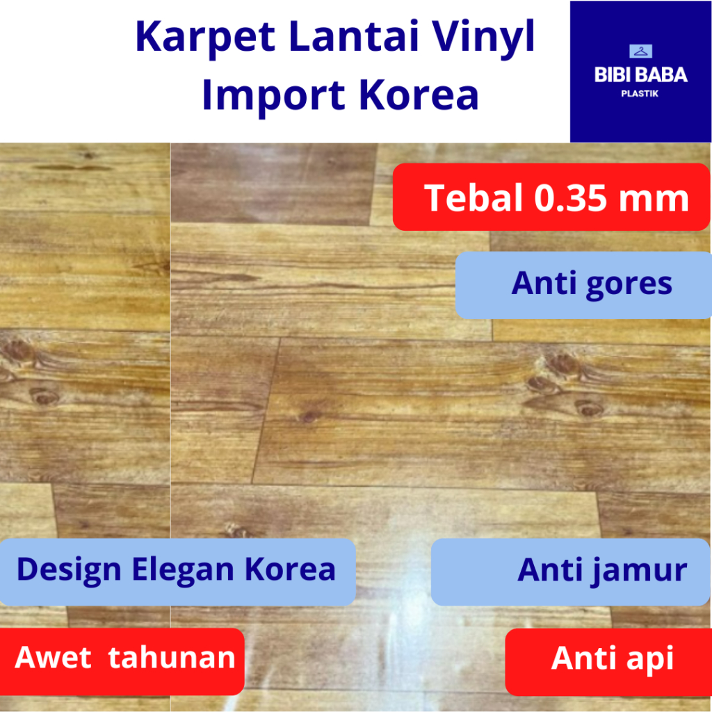 Karpet Lantai Vinyl 1 ROLL Import Korea - Tebal 0,35mm