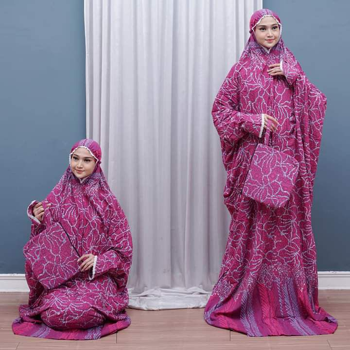 Mukena Lajur Batik Gradasi Mukena Rukuh Dewasa Bonus Tas