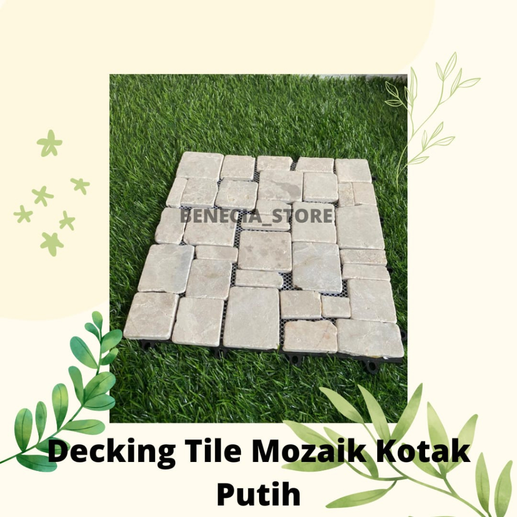 Decking Tile Batu alam - Batu ubin Mozaik bongkar pasang Interlocking - Batu alam decking Bongkar pa