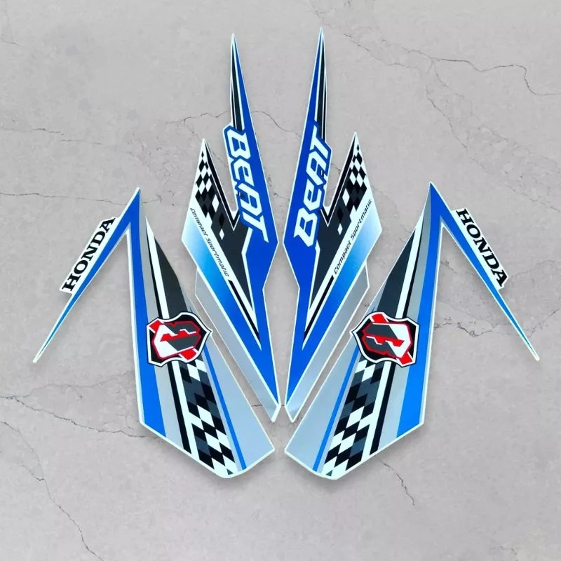 stiker striping honda beat fi esp 2018 putih lis body original