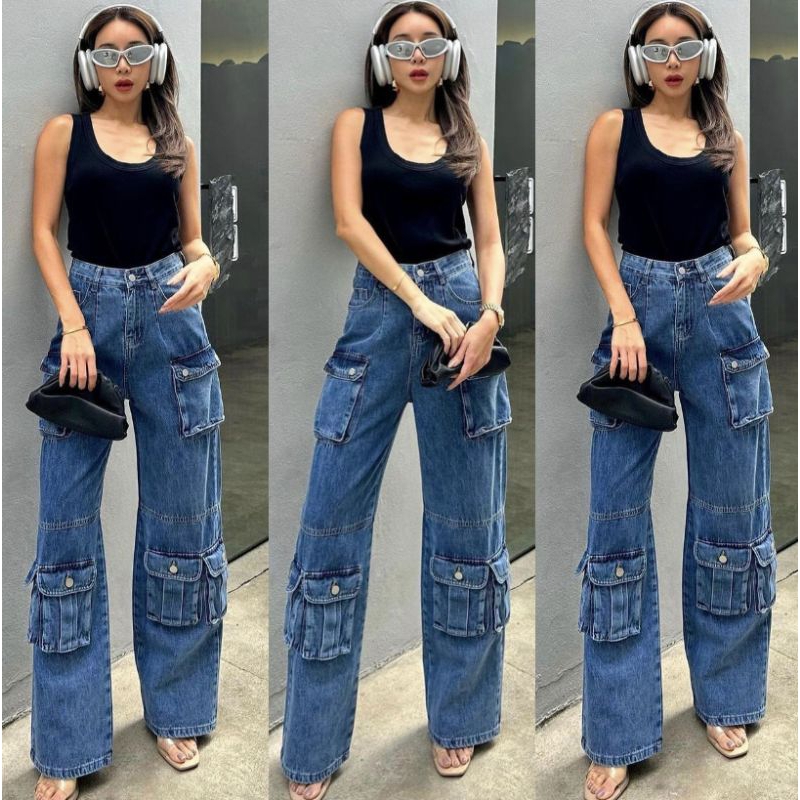 - BANGKOK MEDAN - READY CELANA DENIM CARGO 32080 HW BY PROMTHONG