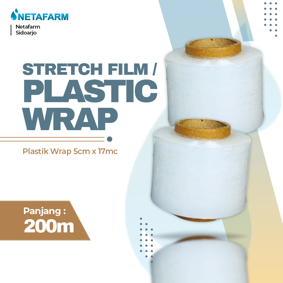 

Stretch Film Plastic Wrap PLASTIK WRAPPING 5cm x 200m x 17 micron Roll