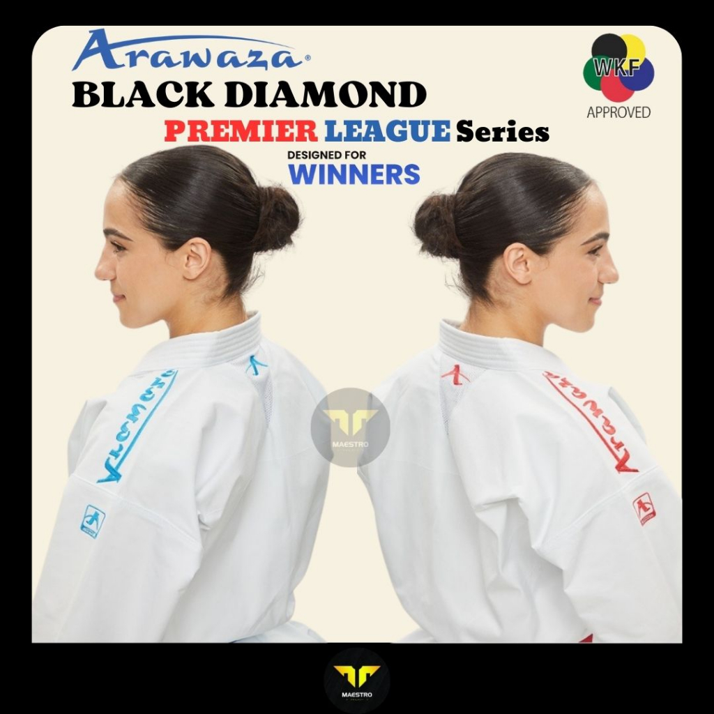 ARAWAZA Black DIAMOND "Premier League"(Seragam Karate) - KATA - WKF Approved