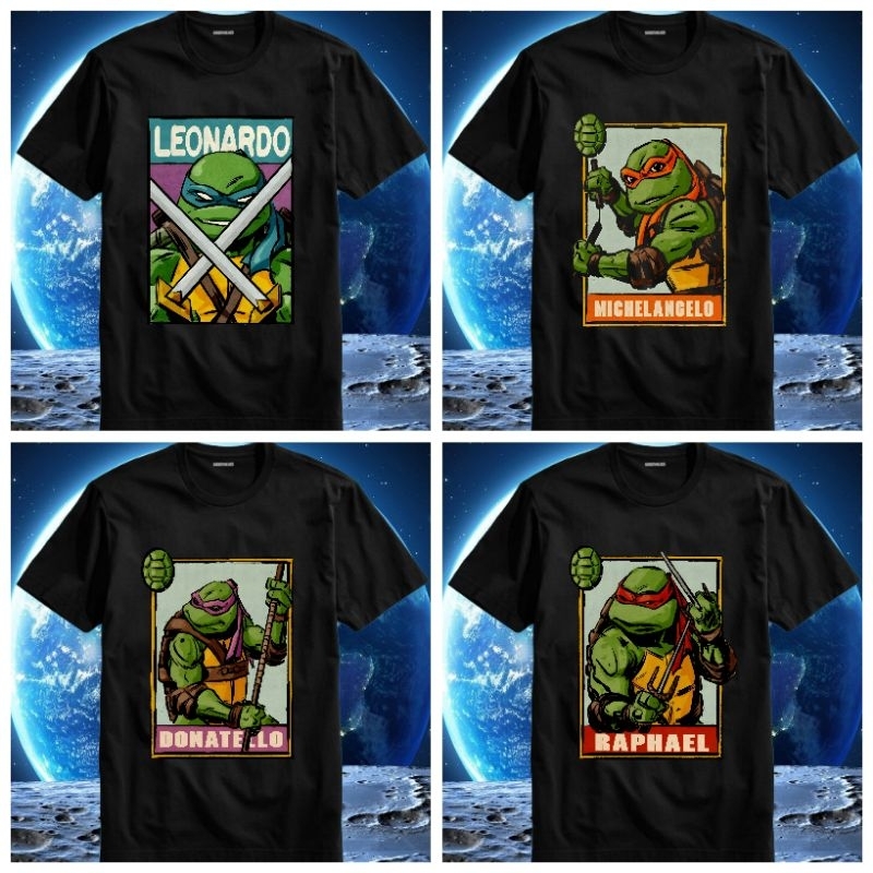 Baju Kaos Tshirt T Shirt Pria Laki Cowok Cewek Perempuan Unisex Anak Kura Kura Ninja Teenage Mutant 